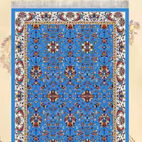 گلیم ماشینی کاشان طرح افشان آبی4متری(2،25در1،5)(هزینه ارسال باخریداروپس کرایه میباشد)