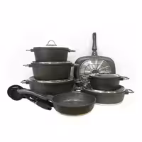 سرویس قابلمه یونیک مونیخ مشکی 16 پارچه UN-7646