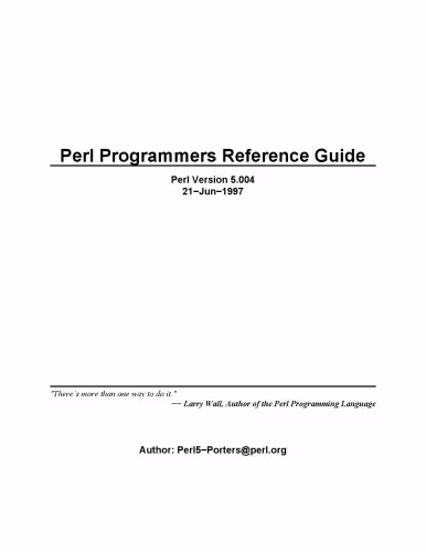 خرید و دانلود نسخه کامل کتاب Perl Programmers Reference Guide Perl, Version 5.004, 21−Jun−1997