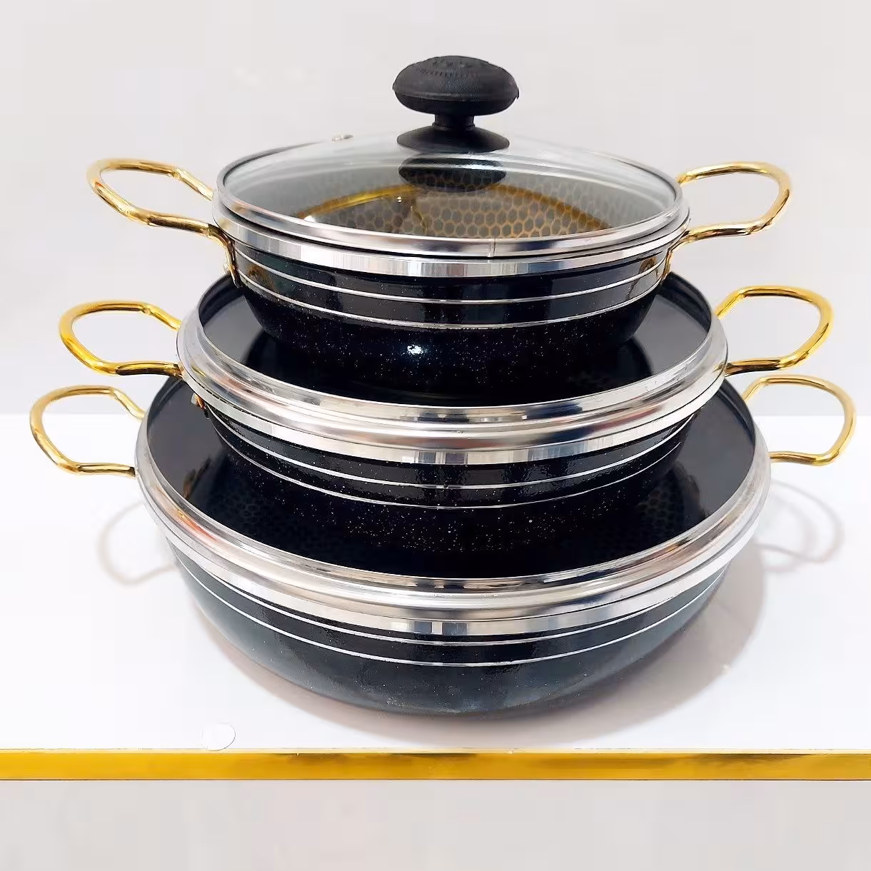 تابه سه عددی درب دار زنبوری
