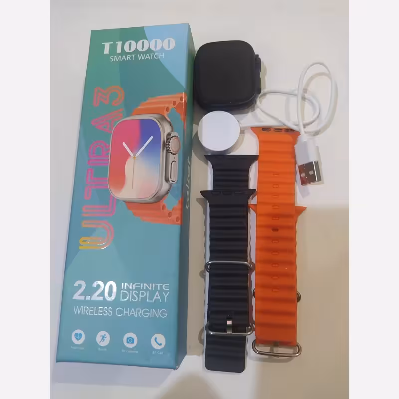 ساعت مچی هوشمند T10000 ULTRA 3 اصلی با دو بند