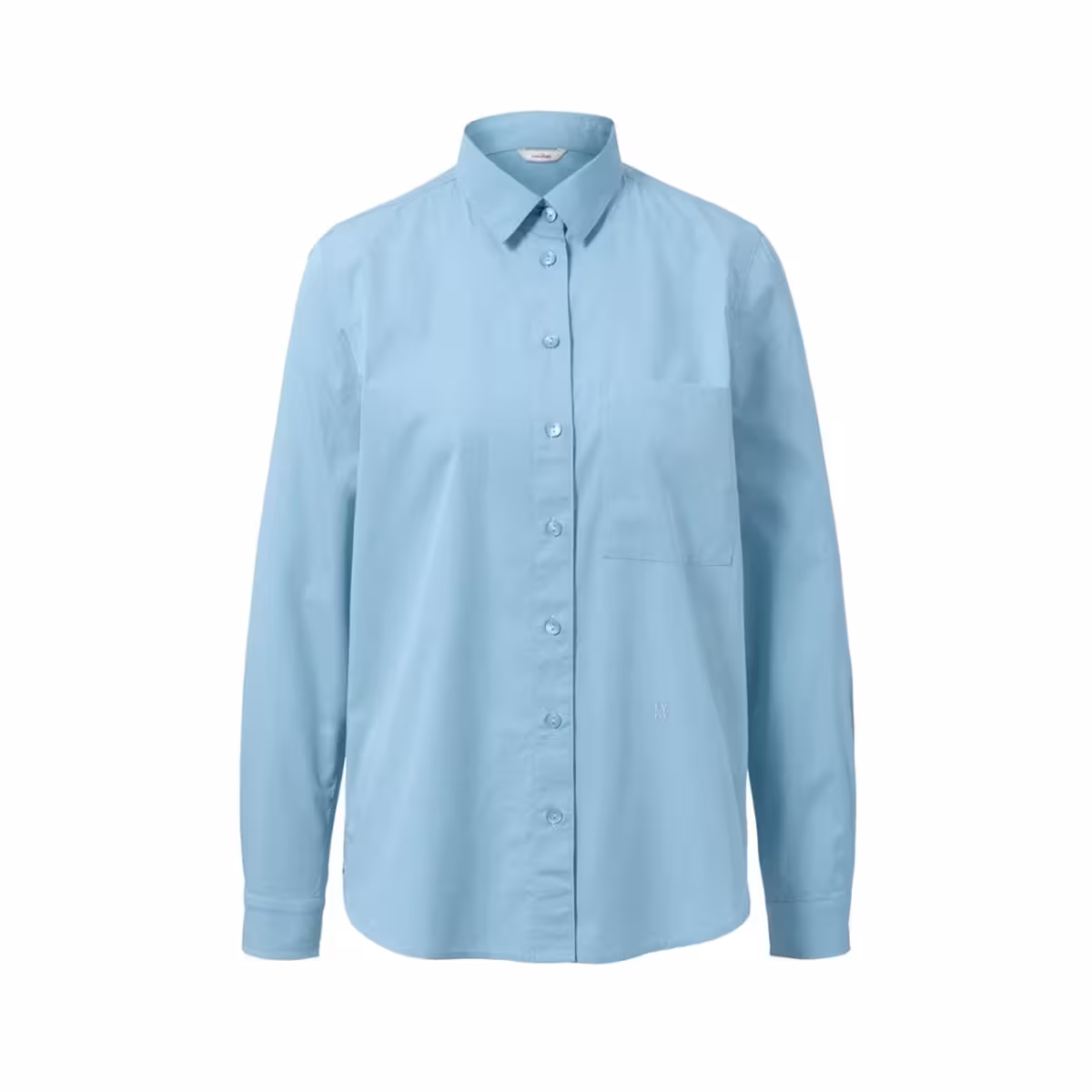 شومیز کتان یقه دار آبی زنانه چیبو