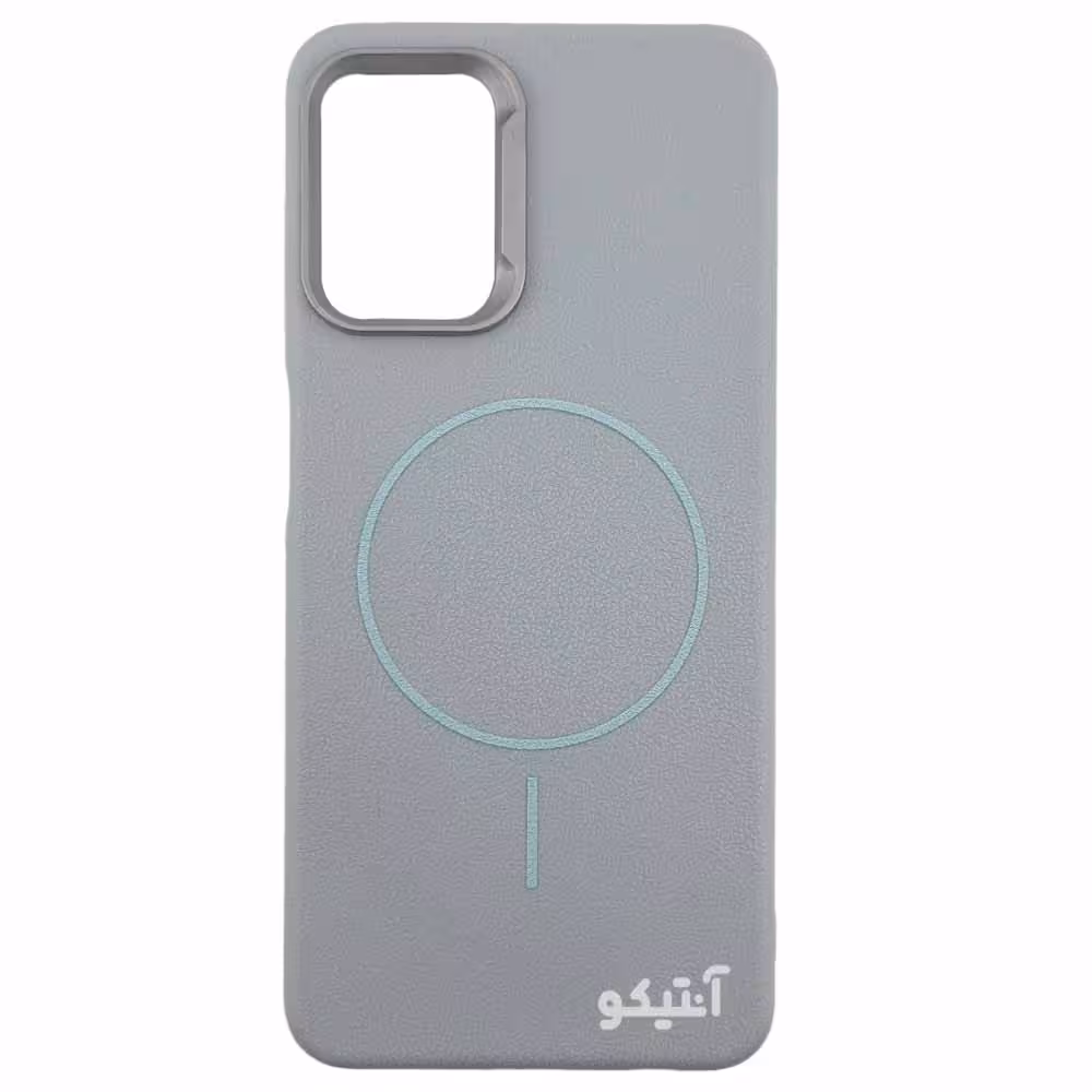 قاب Samsung A13 / A32-5G / A04s مدل TPU لنز متال طرح چرم و مگ سیف-رنگ آبی روشن