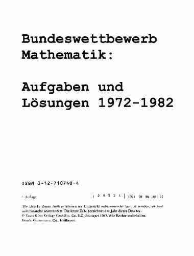 خرید و دانلود نسخه کامل کتاب Bundeswettbewerb Mathematik: Aufgaben und Lösungen 1972-1982
