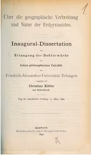 خرید و دانلود نسخه کامل کتاب Über die geographische Verbreitung und Natur der Erdpyramiden