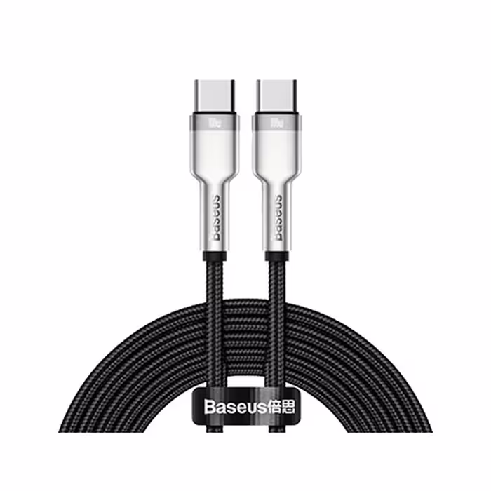 کابل 1 متری Type-C بیسوس مدل Cafule Series Metal 100W CATJK-C01 رنگ مشکی