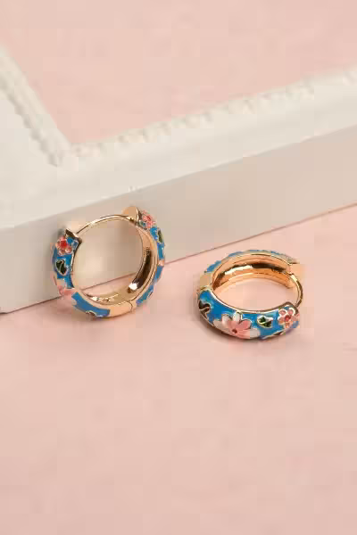 گوشواره میناکاری استیل - 12117