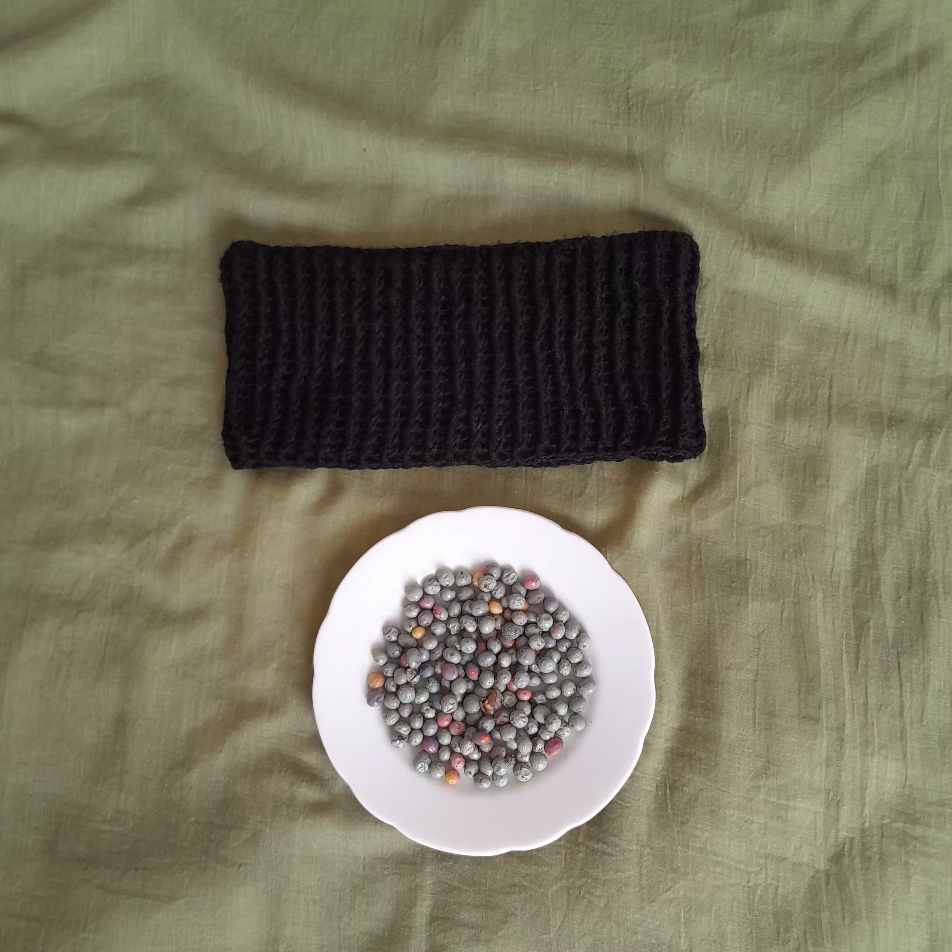 هد بند مشکی قلاب بافی