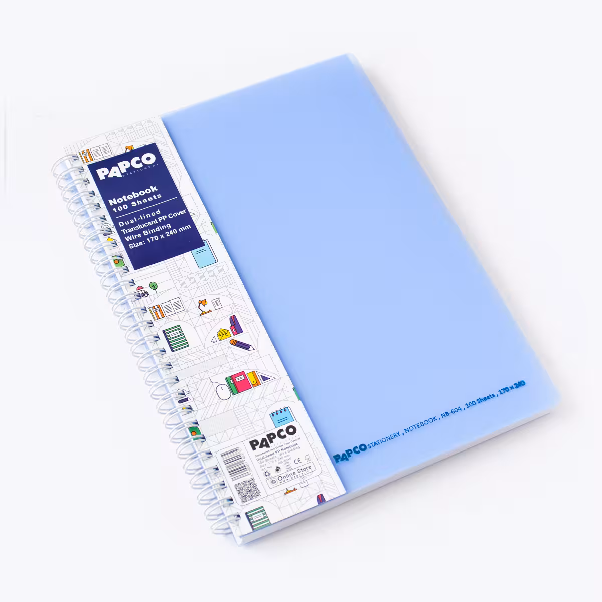 دفتر زبان انگلیسی دو خط آبی پاپکو (PAPCO)