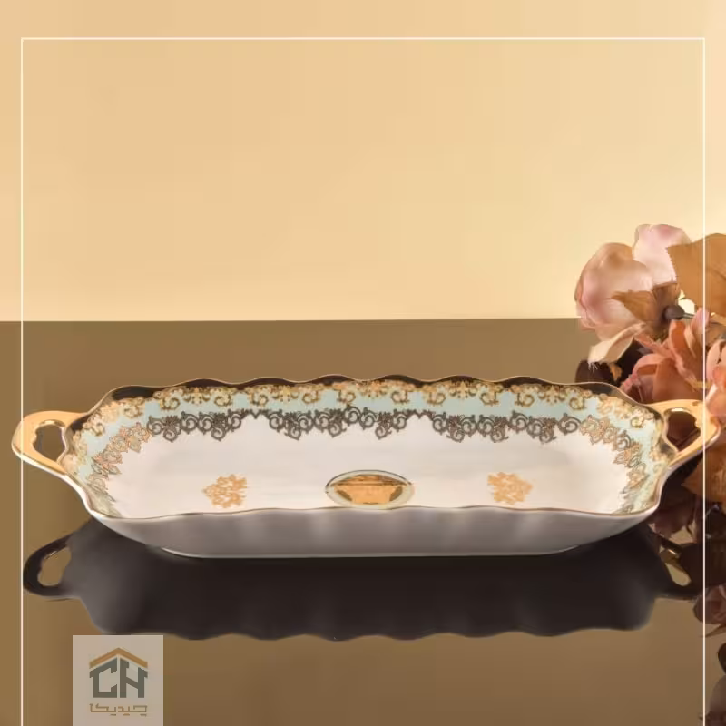 رولت خوری چینی طرح ورساچه فیروزه ای مدل FP780215