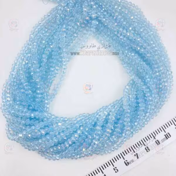 کریستال سنگی سایز 4 ( آبی آسمانی شیشه ای )