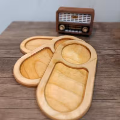 تخته سرو چای کیک بیضی