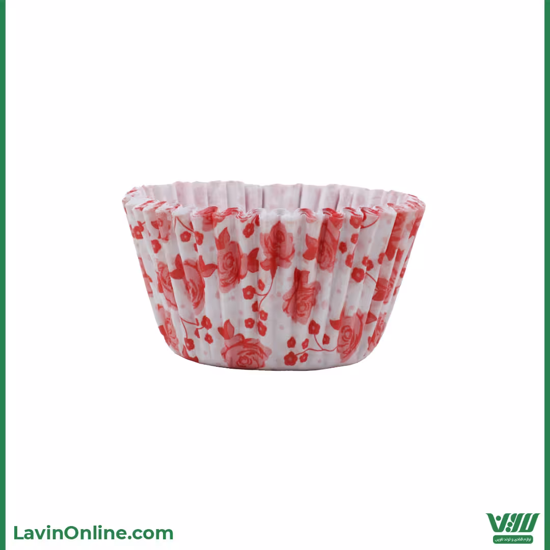 کپسول کاپ کیک طرح دار (گل قرمز)
