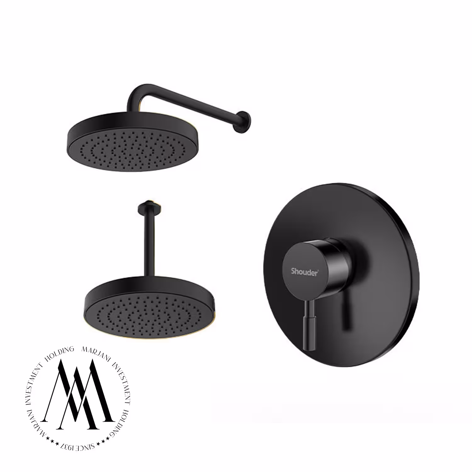 شیر حمام توکار شودر مدل مارینو تیپ 1 (مشکی)