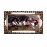 تابلو فرش ماشینی دنیای فرش طرح اسب کد 409