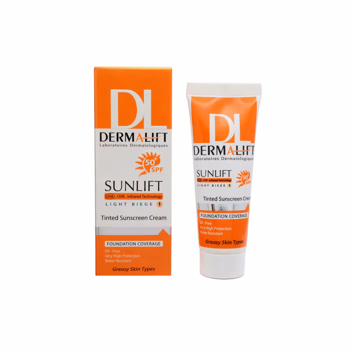 درمالیفت کرم ضد آفتاب بی رنگ SPF50 مناسب پوست چرب 40 میلی لیتر  - داروکاو