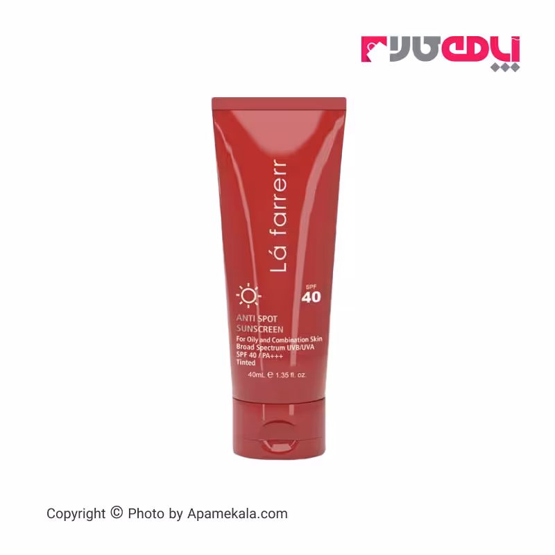 کرم ضد آفتاب لافارر SPF40 لایت مناسب پوست خشک و معمولی رنگی و ضد لک 40 میل