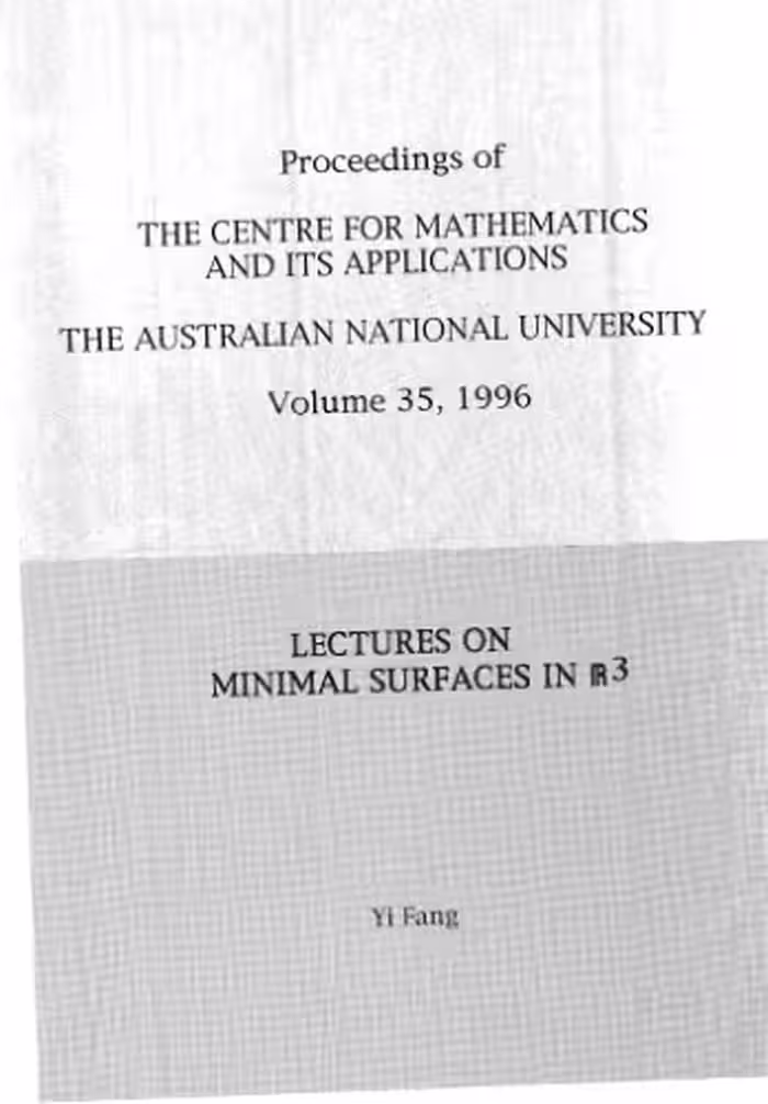 خرید و دانلود نسخه کامل کتاب Lectures on minimal surfaces in R3