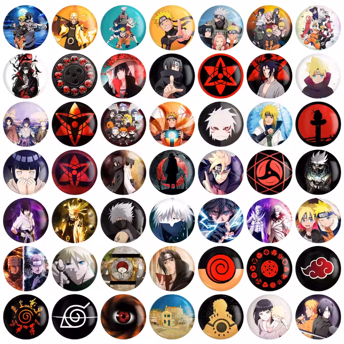 مگنت خندالو طرح انیمه ناروتو Naruto  کد 75 مجموعه 50 عددی