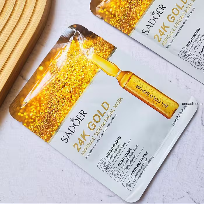 ماسک ورقه ای صورت حاوی ذرات طلا 24K برند Sadore کد 046