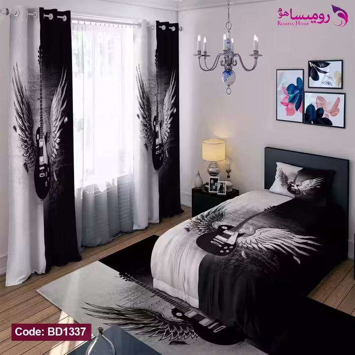 قیمت و خرید روتختی طرح گیتار برقی یک نفره برند دکو کد BD1337
