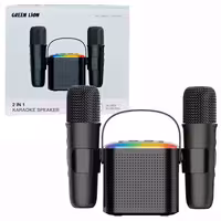 اسپیکر بلوتوث،مموری شارژی Ledدار بهمراه میکروفون Green Lion 2 in 1 Karaoke Speaker