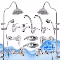 ست 12 عددی شیرآلات برند آیدا صنعت مدل قهرمان اردکی | دو عدد شیر ظرفشویی   دو عدد شیر روشویی   دو عدد شیر حمام   دو عدد شیر توالت   دو عدد علم دوش شیپوری   دو عدد شلنگ توالت | کروم براق