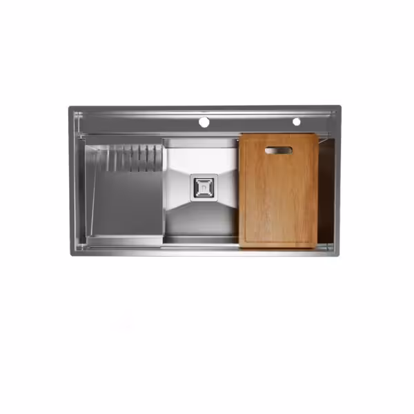 سینک ظرفشویی دست ساز کن مدل 104 BCN 304 به همراه شیر آبشاری