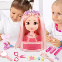 نیم تنه آرایشی مو و صورت دخترانه، مو صاف، کد SR002