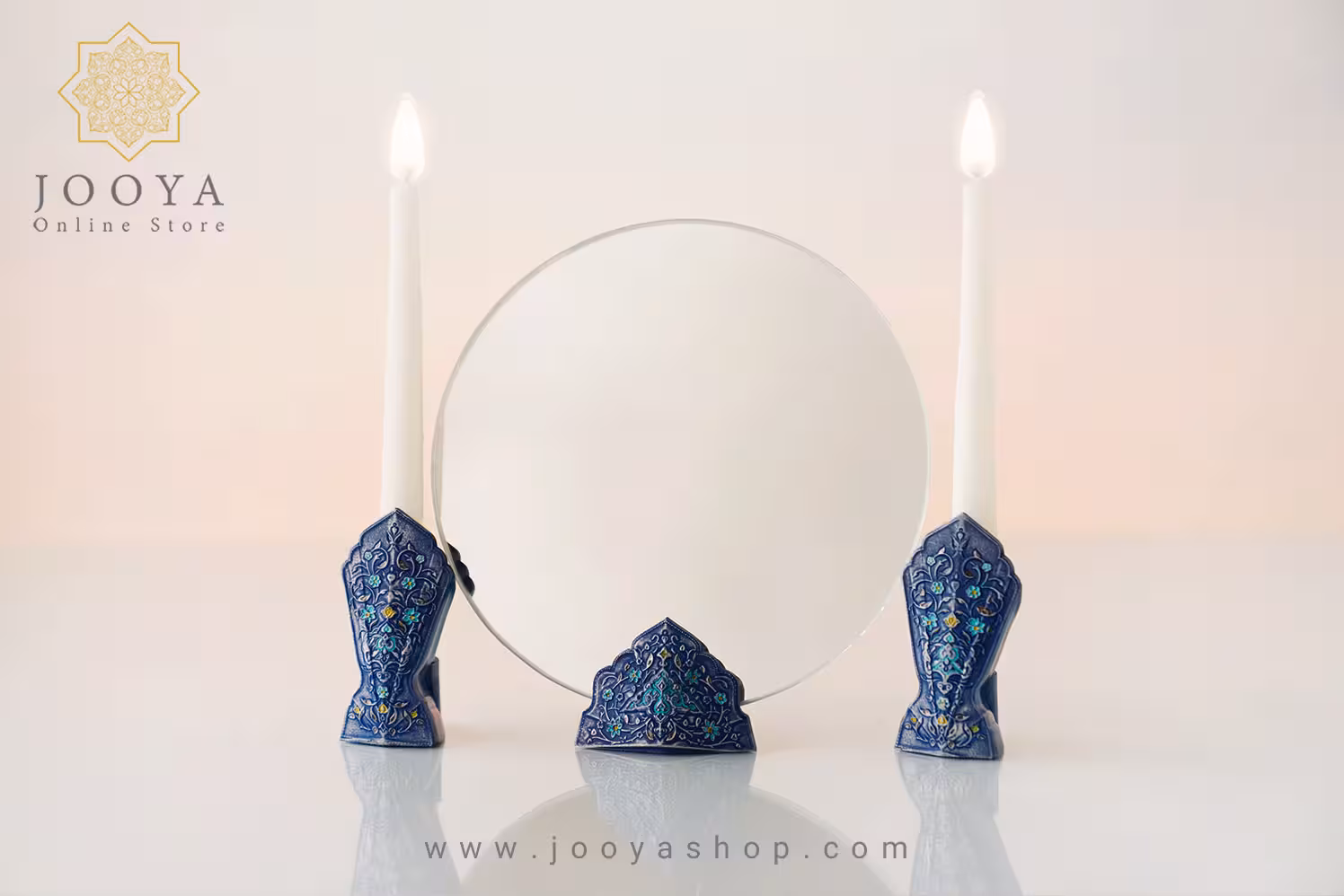 پک هدیه آیینه و شمعدان