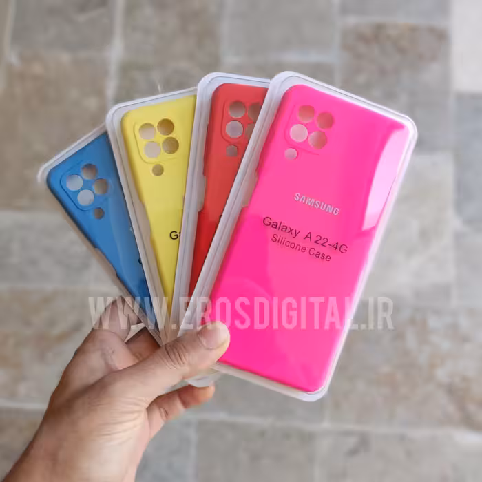 قاب سیلیکونی Samsung Galaxy A22 4G اصل زیر بسته (اصل) - آبی