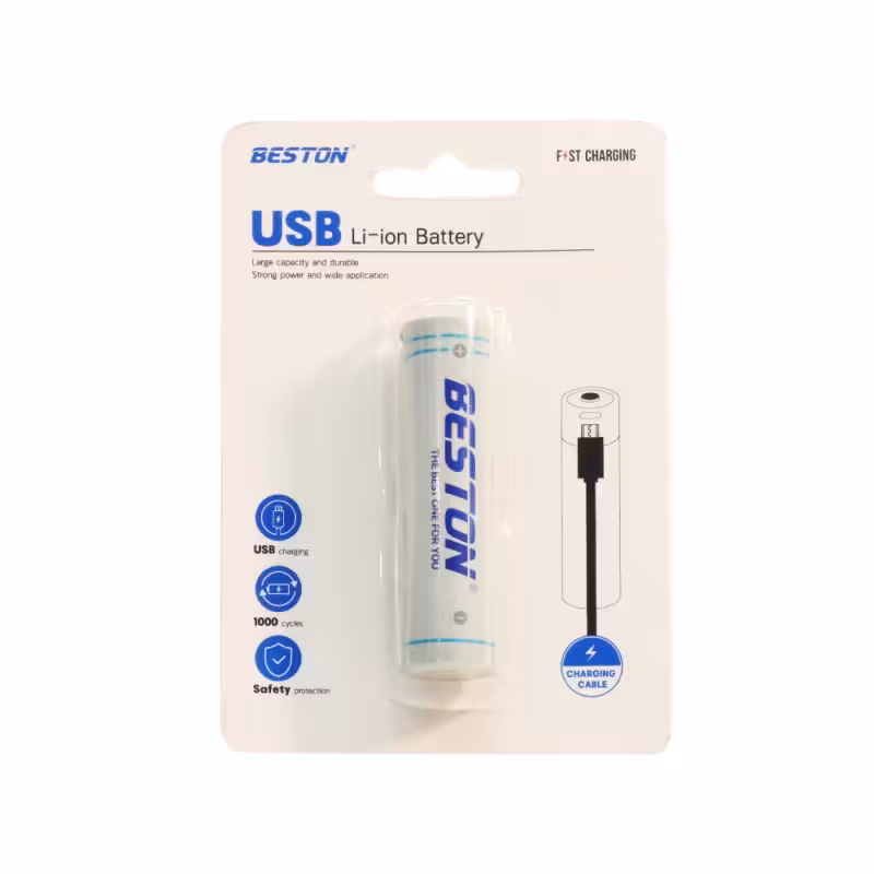 باتری لیتیوم یون 3.7v سایز 18650 قابل شارژ 7400mWh مارک BESTON با ورودی USB Type-C
