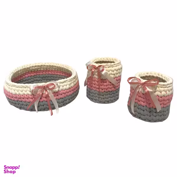 سبد قلاب بافی تریکو کد 101 مجموعه 3 عددی