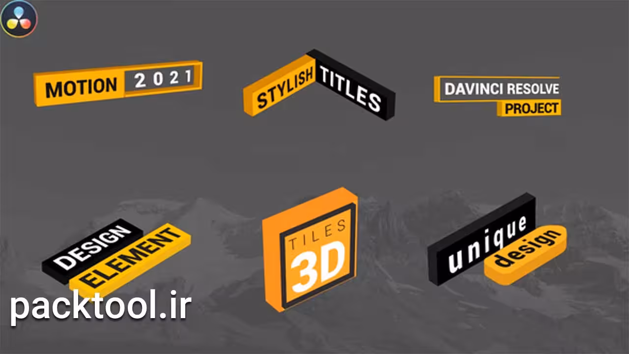 دانلود پروژه آماده داوینچی ریزالو تایتل ایزومتریک Isometric Titles - پک تول