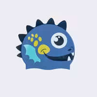 کلاه شنا نابایجی – دکتلون Nabaiji Silicone Swimming Cap – Blue/Yellow Dragon Model – Standard Size