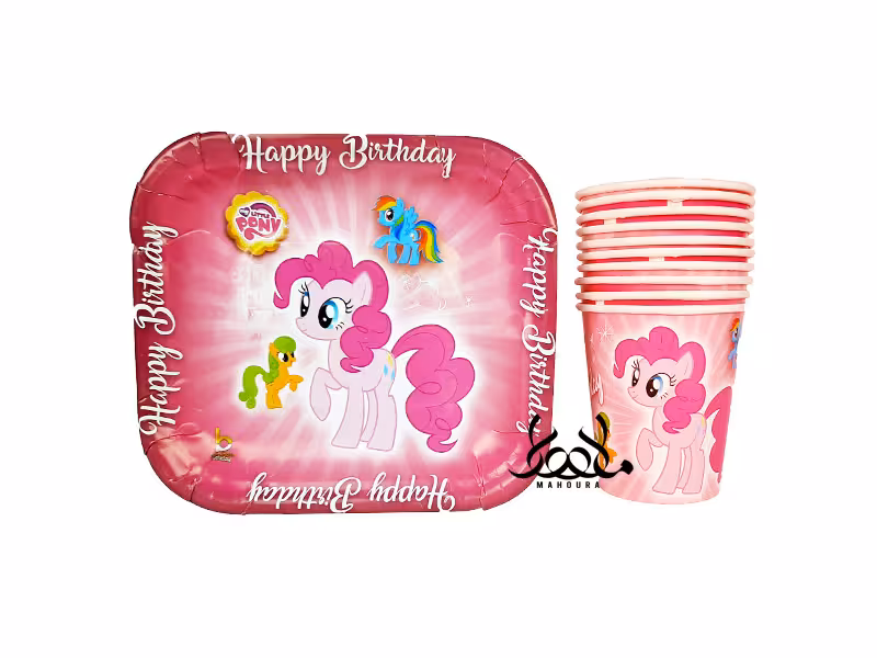 بشقاب و لیوان پونی 10 نفره