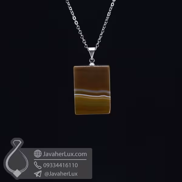 گردنبند سنگ عقیق سلیمانی مدل طورگ _ کد : 400506