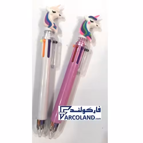 خودکار روان نویس 6 رنگ طرح اسب تک شاخ کد 3155