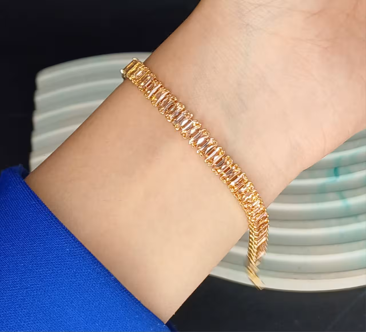 دستبند تنیسی نگین مستطیل