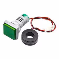 ولتمتر و آمپرمتر چراغ سیگنالی AC500V-100A سبز مربعی مدل AD16-22FVA