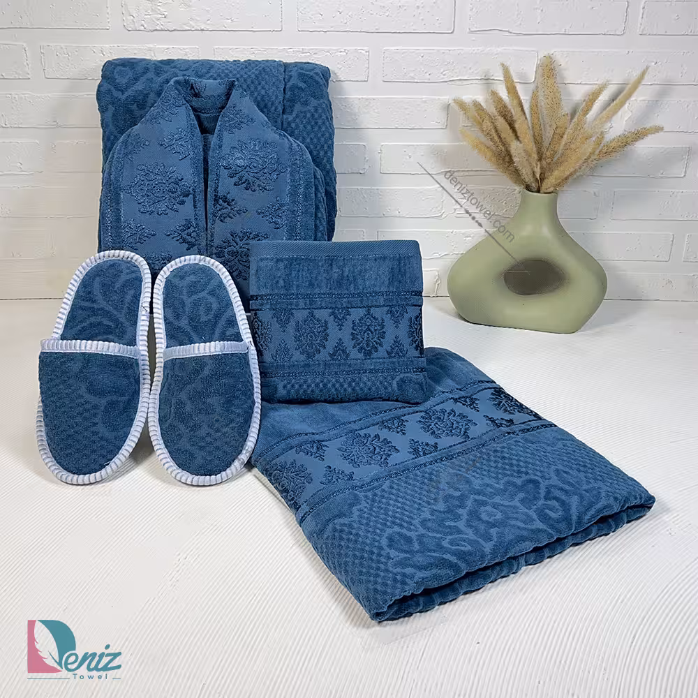 حوله ست یک نفره ژاکارد رنگ نوک مدادی