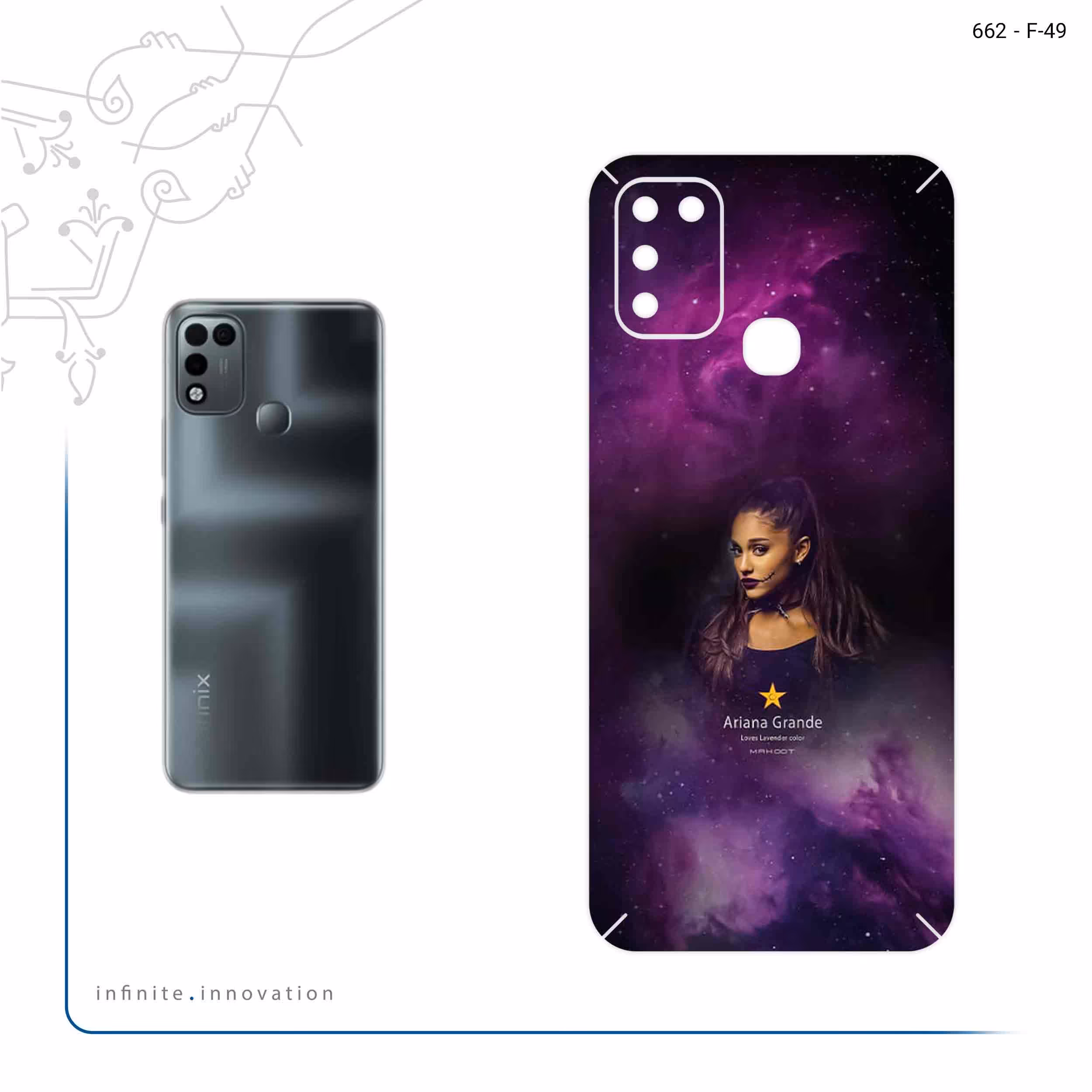 برچسب پوششی ماهوت مدل Ariana Grande مناسب برای گوشی موبایل اینفینیکس Hot 11 Play