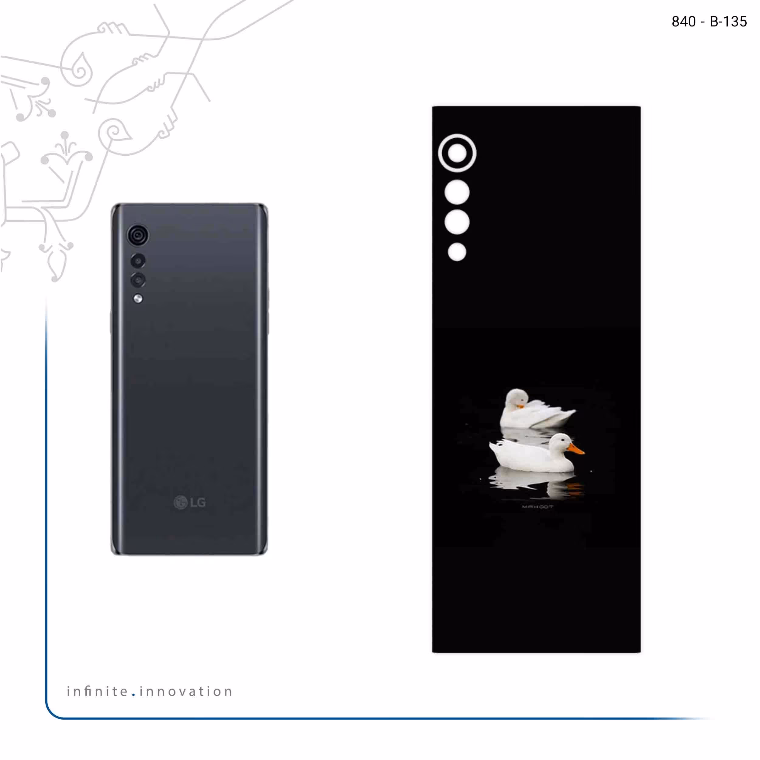 برچسب پوششی ماهوت مدل Duck مناسب برای گوشی موبایل ال جی Velvet 5G