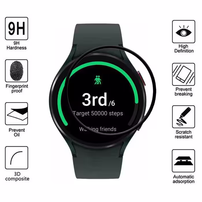 محافظ صفحه نمایش گودزیلا مدل GS-MLS مناسب برای ساعت هوشمند سامسونگ Watch 4 44mm به همراه بند
