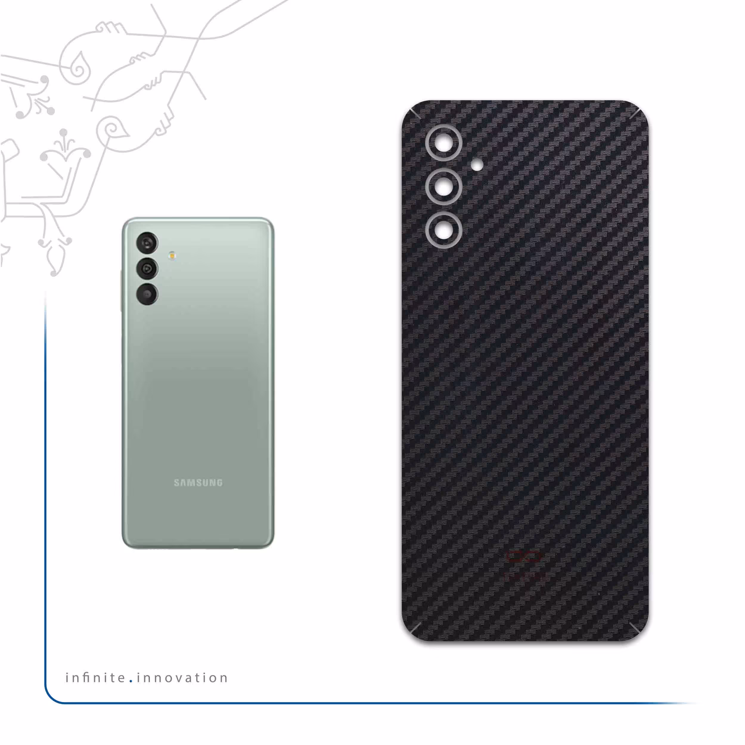 برچسب پوششی ماهوت مدل Carbon-Fiber مناسب برای گوشی موبایل سامسونگ Galaxy M13 (India)