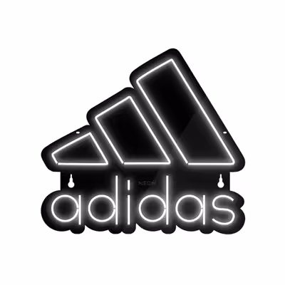 چراغ دیواری نئون دیزاین طرح Adidas-Text-BL_WHT
