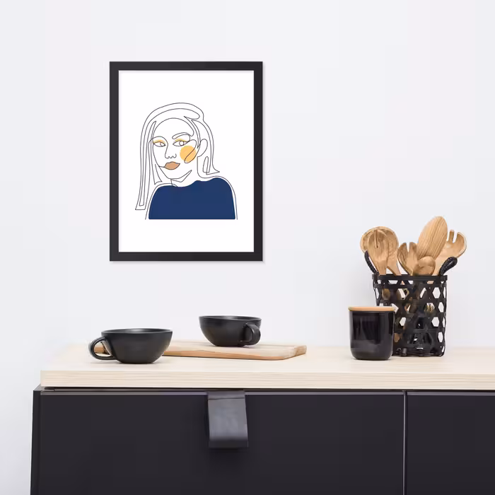 تابلو مدل دکوراتیو مینیمال طرح دختر کد 2828