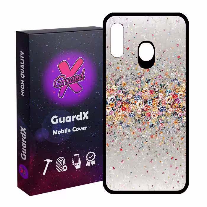 کاور گارد ایکس طرح Flower مدل Glass10409 مناسب برای گوشی موبایل سامسونگ Galaxy A20 / A30 / M10s