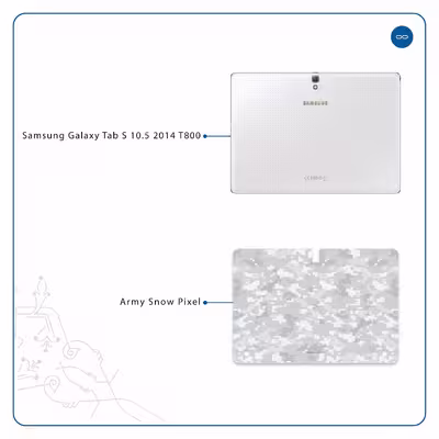 برچسب پوششی ماهوت مدل Army-Snow-Pixel مناسب برای تبلت سامسونگ Galaxy Tab S 10.5 2014 T800