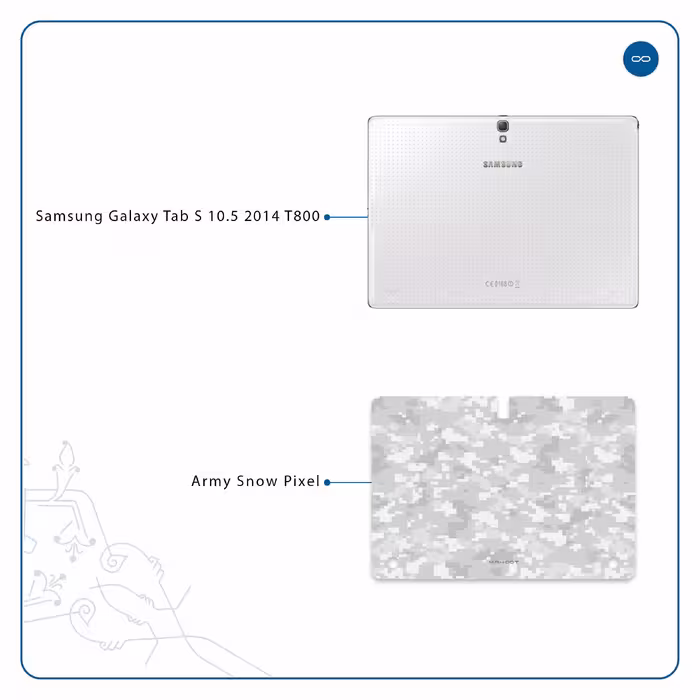 برچسب پوششی ماهوت مدل Army-Snow-Pixel مناسب برای تبلت سامسونگ Galaxy Tab S 10.5 2014 T800